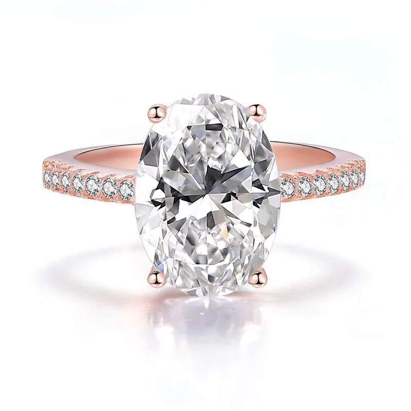 Wedding Bands Silver Color Pink White Zircon Promise Engagement Rings for Women Luxury Valentine Day Jewelry