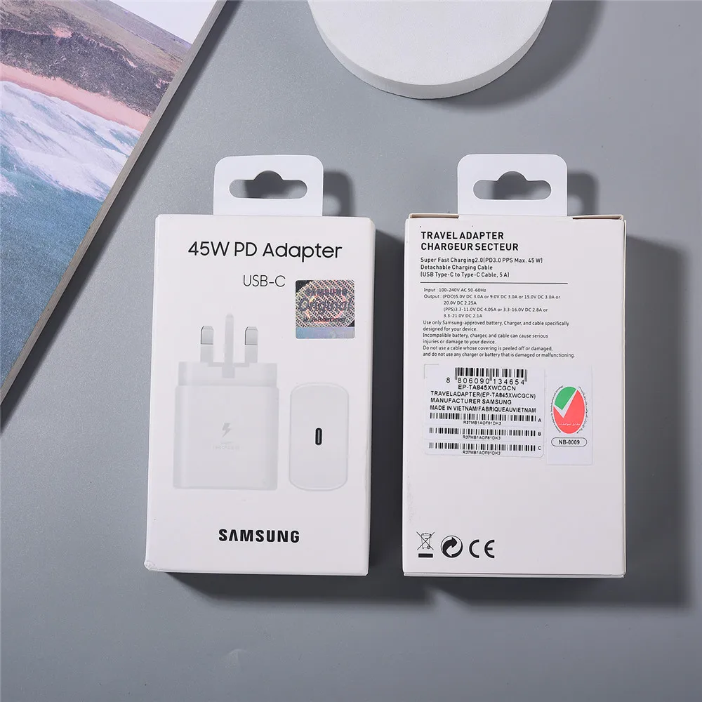 Samsung 45W PD Charger Super Fast Charging For Galaxy S26 S25 Ultra S24 S23 Plus FE A56 A55 A36 F55 M56 C55 Fold 7 6 UK Adapter