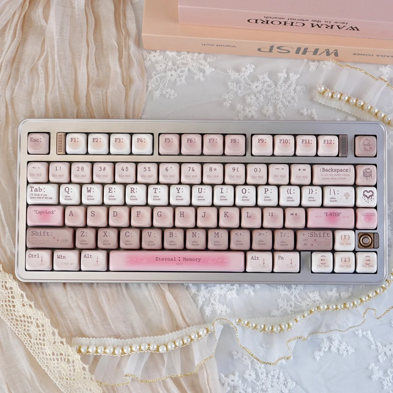 129 toetsen roze romantische tipsy kleurstofsublimatie PBT Keycaps MOA profiel aangepaste Keycaps voor Cherry MX Switches mechanisch toetsenbord
