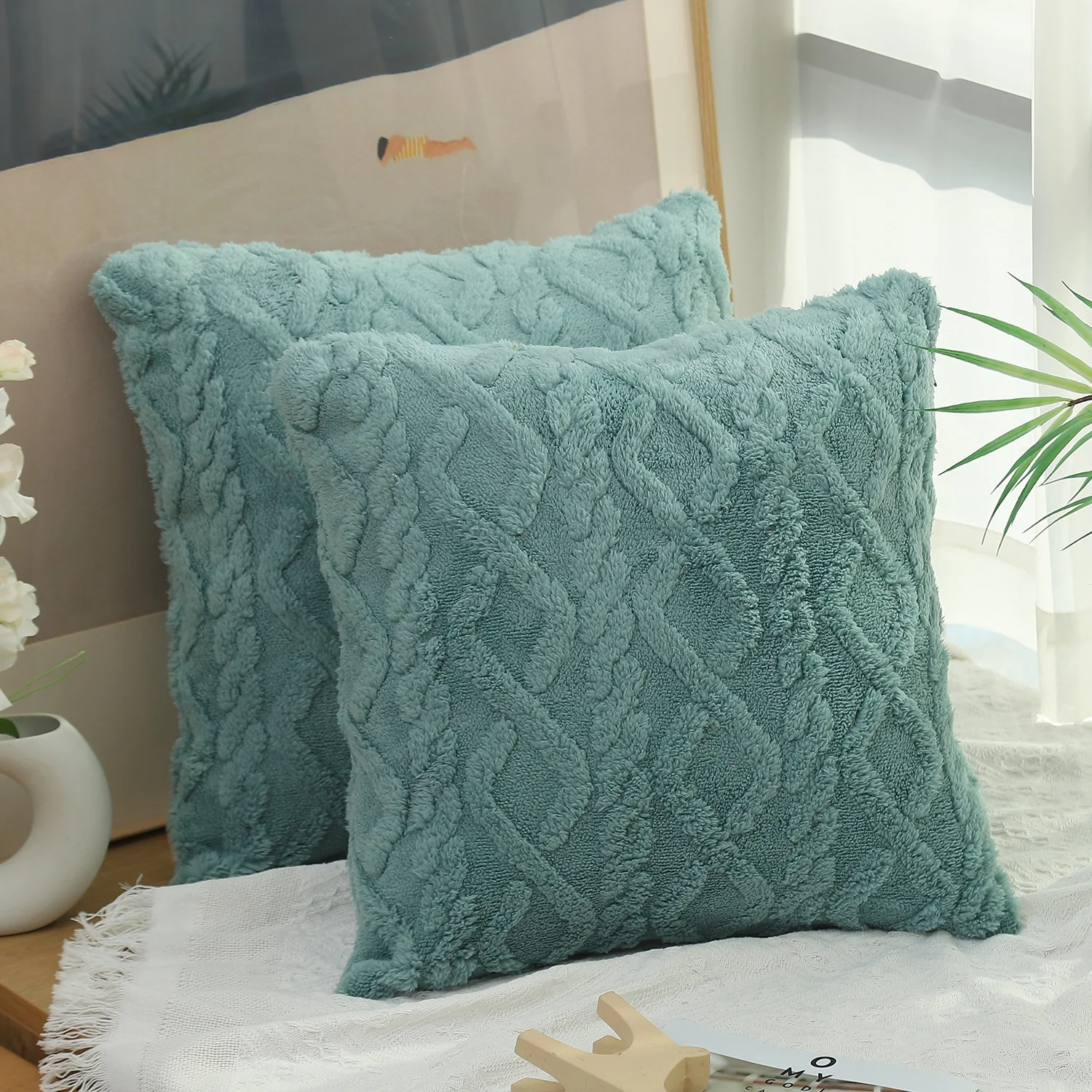 Home Decor Pillow Case Home Cushion Cover Solid Color Pillowcase Polyester for Sofa Car Chair 45*45 Cm Accessories