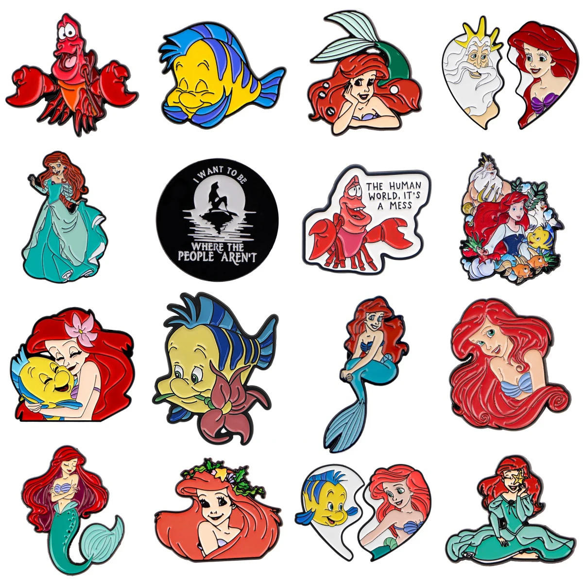 Broche de Esmalte de Menina Bonita e Peixe de Desenho Animado Fofo para Casaco, Broches Femininos, Emblemas de Lapela da Moda, Joia, Presente para Amigas