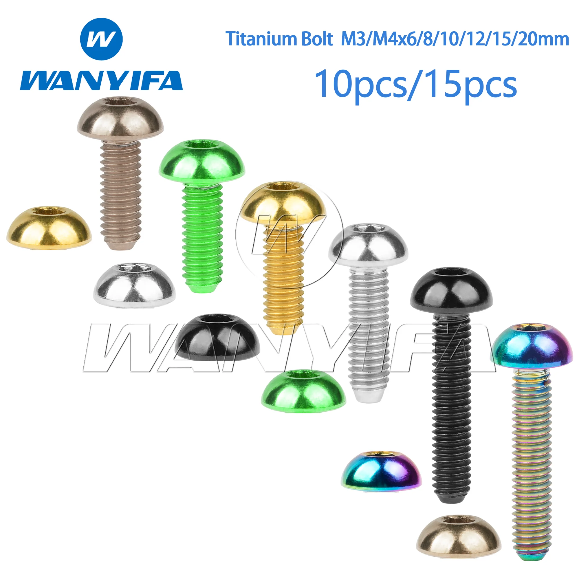 

Wanyifa Titanium Bolt M3/M4x6/8/10/12/15/20mm Allen Key Head Screws for Bicycle Motorcycle Car 10/15pcs
