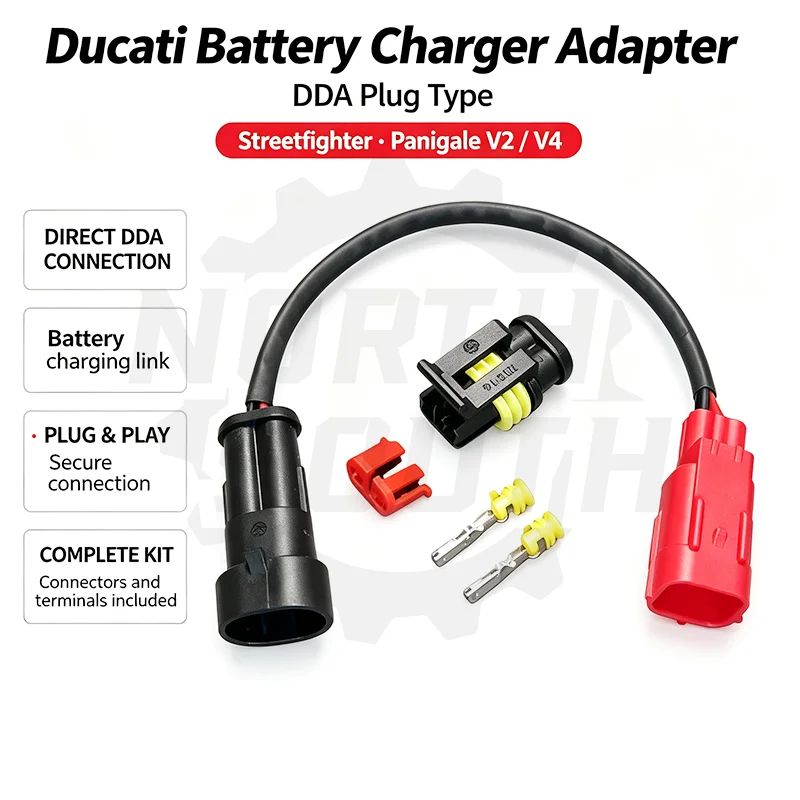 DDA Plug Charger Adapter Cable For Ducati Streetfighter Panigale V2 V4 Motorcycle Battery Charger Connector