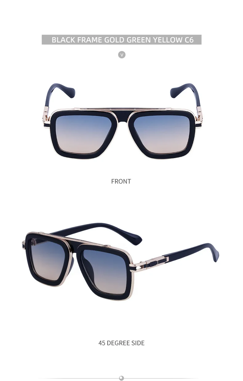 Modische Eckige Punk-Sonnenbrille für Herren 2026 Luxusmarke Vintage Retro Sonnenbrillen für Männer Steampunk Anti-Blaulicht-Brillen – Detail 20