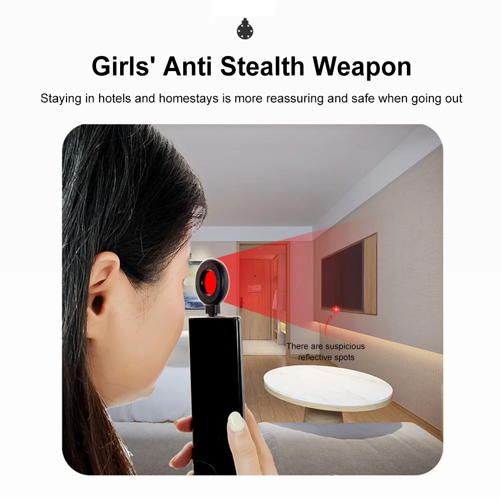 Portable Type C Anti Peeping Security Camera Detector for Office and Hotel Easy to Use Lens Detection Gadget