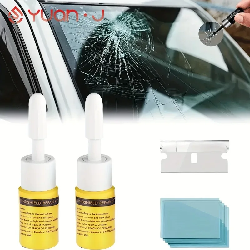 

YUANJ Решение для ремонта лобового стекла, практичный набор жидкостей для ремонта длинных трещин, инструменты для ремонта автомобильного стекла, жидкость для ремонта трещин