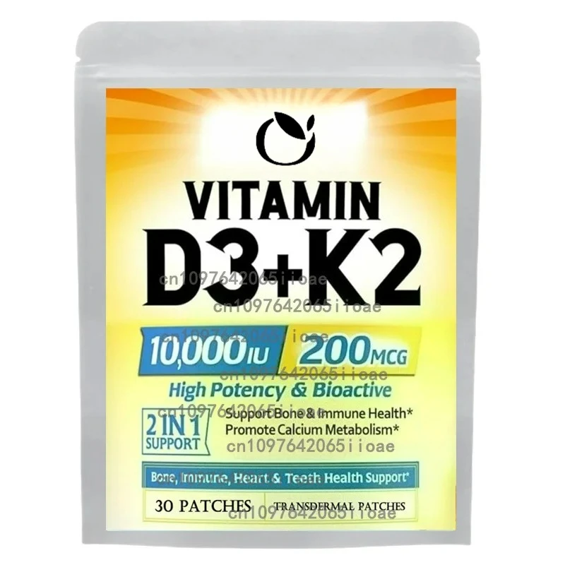 

30 пластырей для лечения витамины D3 K2 — здоровая поддержка сердца и костей, иммунитетная система и крови