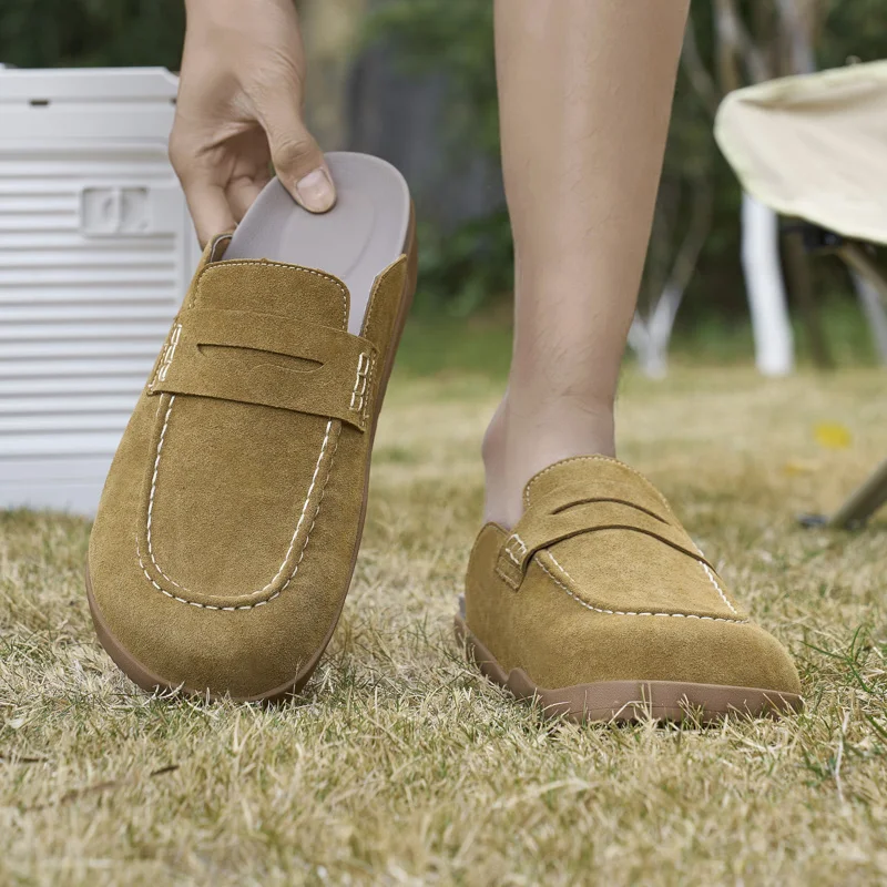 Fashion Mens Muller Shoes New Style Summer Drag Leisure Walk Male Half Slippers Outdoor Lazy Flats Business Casual_vogvips.com
