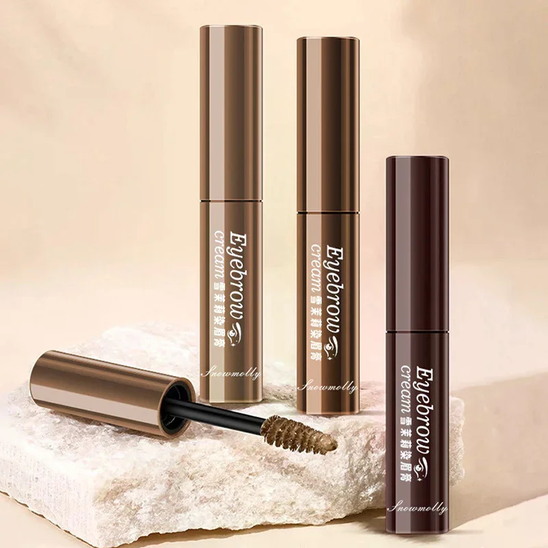 3가지 색상 눈썹 틴트 방수 오래 지속되는 액체 강화제 염료 눈썹 젤 크림 브라운 내추럴 마스카라 틴트 메이크업 화장품