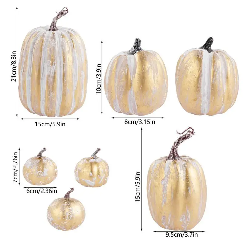Calabazas artificiales de espuma para niños, modelos de calabaza de poliestireno de 7 piezas, decoración de Halloween, artesanía hecha a mano