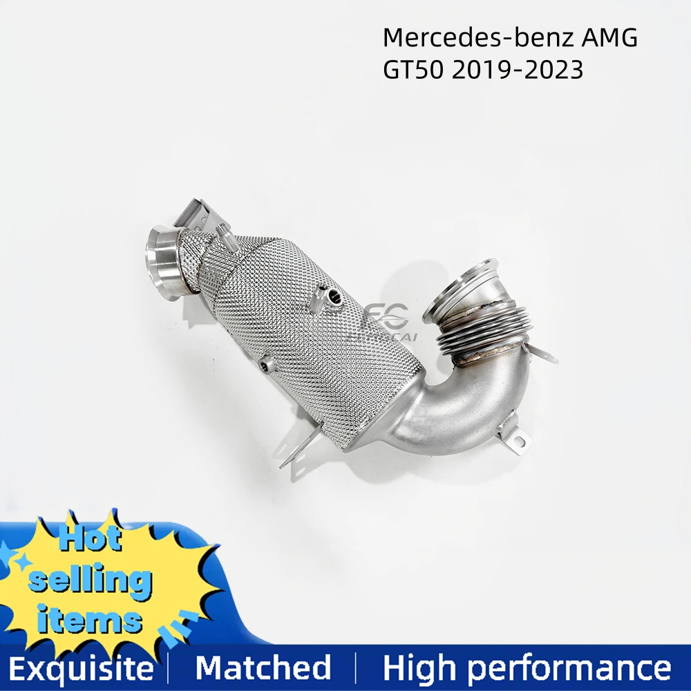 

Выхлопная труба с высоким расходом для Mercedes-Benz AMG GT50 GT53 2019-2023 с выхлопной трубой с интерфейсом OPF без сбоя двигателя