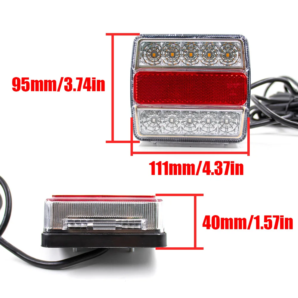 

1 Set 12V 10m LED Rear Towing Tail Light Trailer 7 Pin Universal Brake Stop Lamp License Number Plate Light Reflector Waterproof