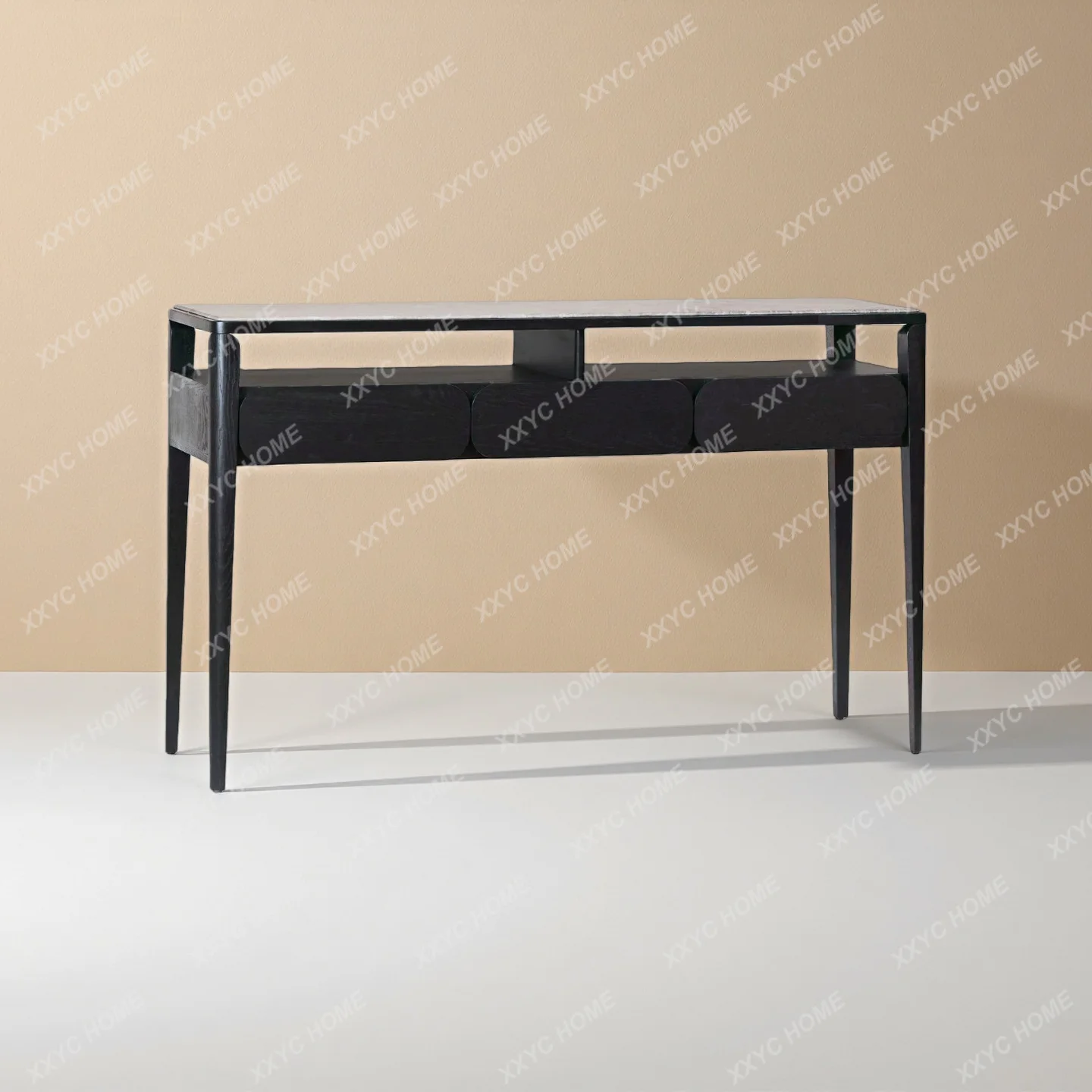 Modern simple solid wood entrance table marble entrance table entry strip cabinet household living room side table sofa back few