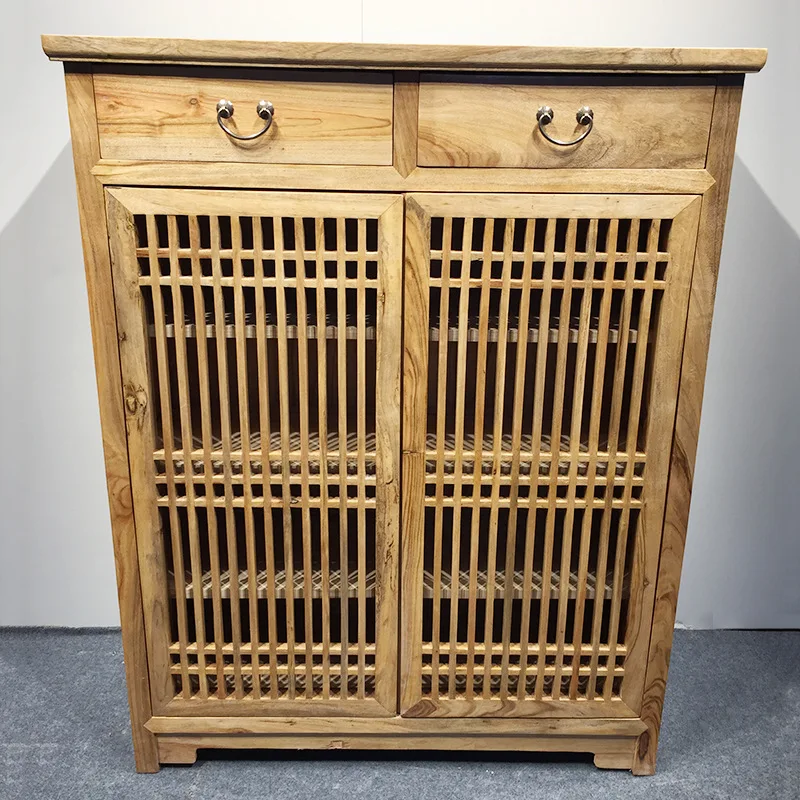

New Chinese antique shoe cabinet, living room solid wood storage locker, camphor wood