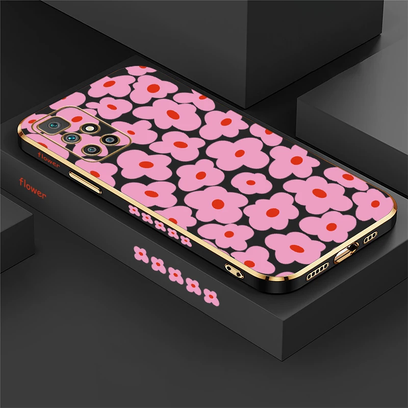 Funda de teléfono con flores de silicona para Xiaomi Redmi 9 9A 9i 9C NFC 9T 10C 10A 10X 9 10 Prime, funda de parachoques suave a prueba de golpes