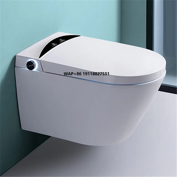 

Back to Wall Mounted Bathroom Ceramic Rimless Wc Electric Intelligent Automatic Toilet Bowl Wall Hung Smart Toilet with Bidet