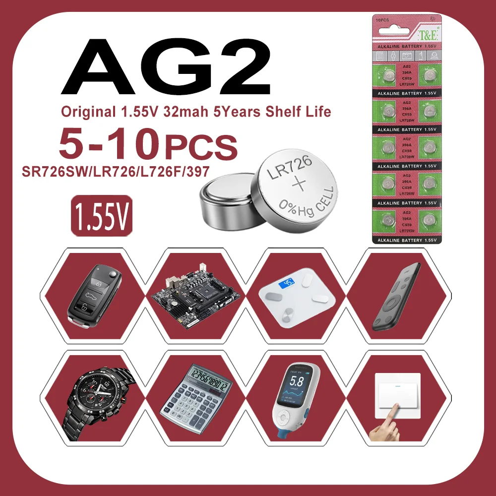 5-10PCS 1.55V AG2 L…