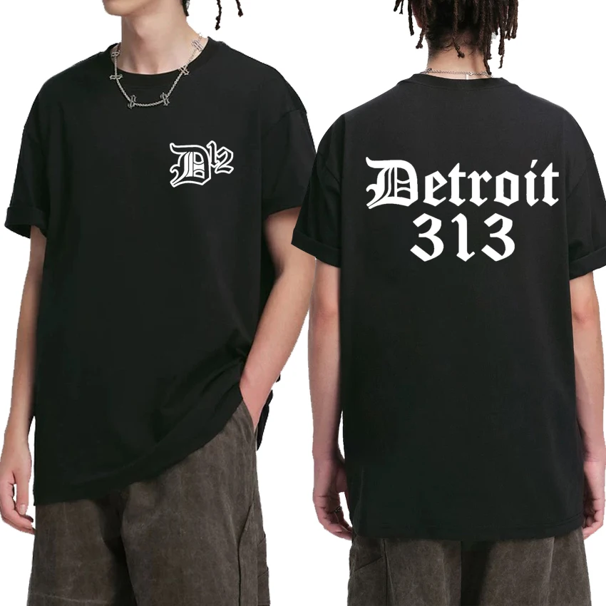 Rock music D12 Hip Hop Double Sided printed T shirts Unisex Oversized 100% Cotton short sleeve T-shirt Men Women vintage Tops
