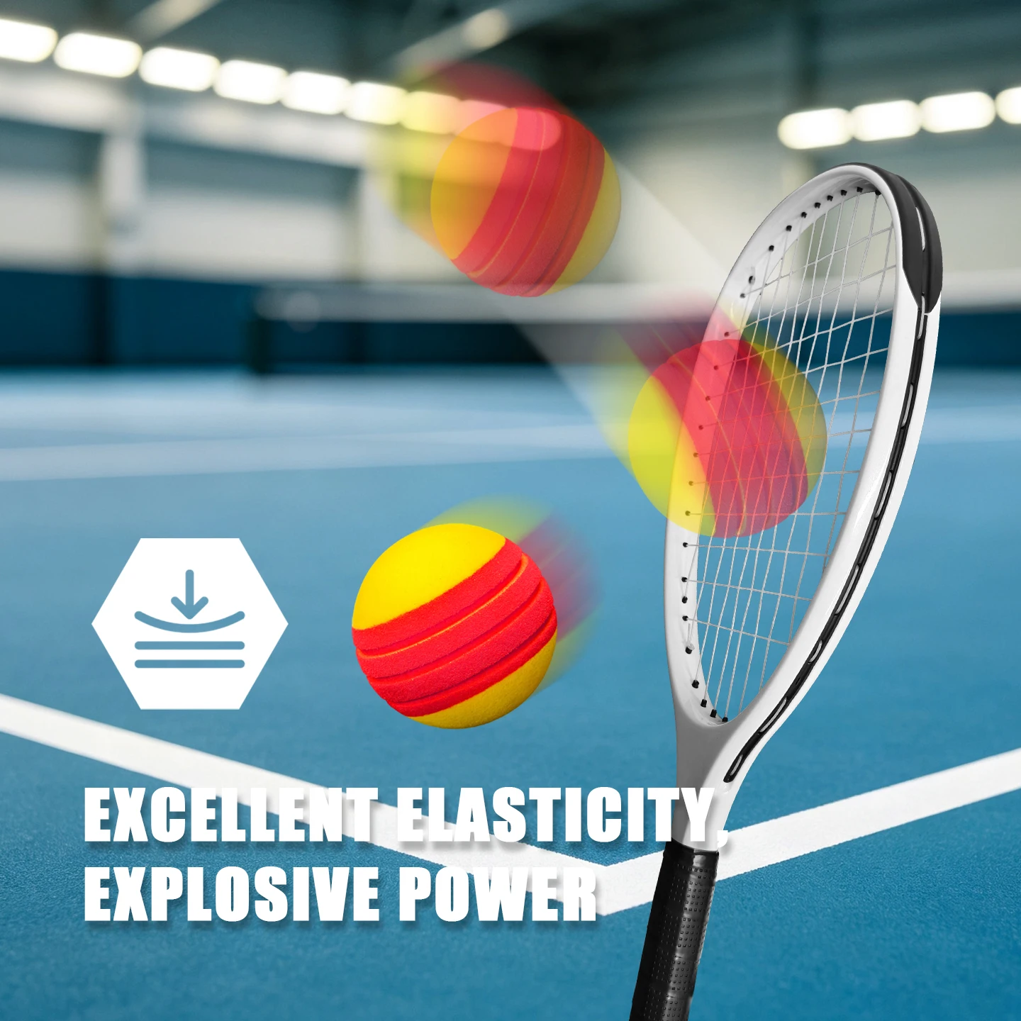 Bounce Soft Safe Indoor Training 3.5 Inch Diameter PU Foam Tennis Ball TYPTI Ball