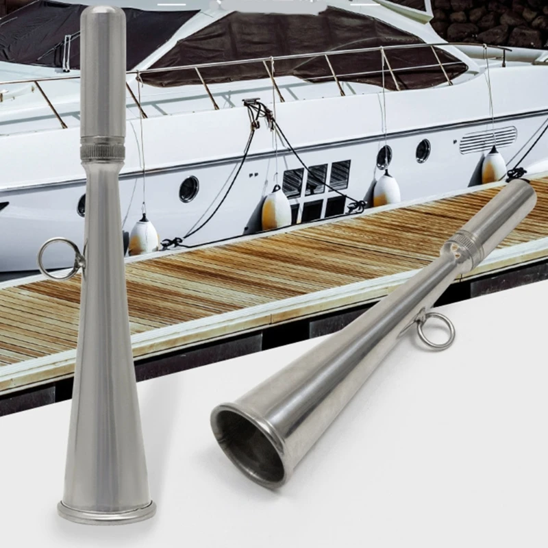 

Marine Handheld Foghorn Stainless Steel Loud Air Horn High Decibel Marine Horn for Fishing Boats Yacht Accessories