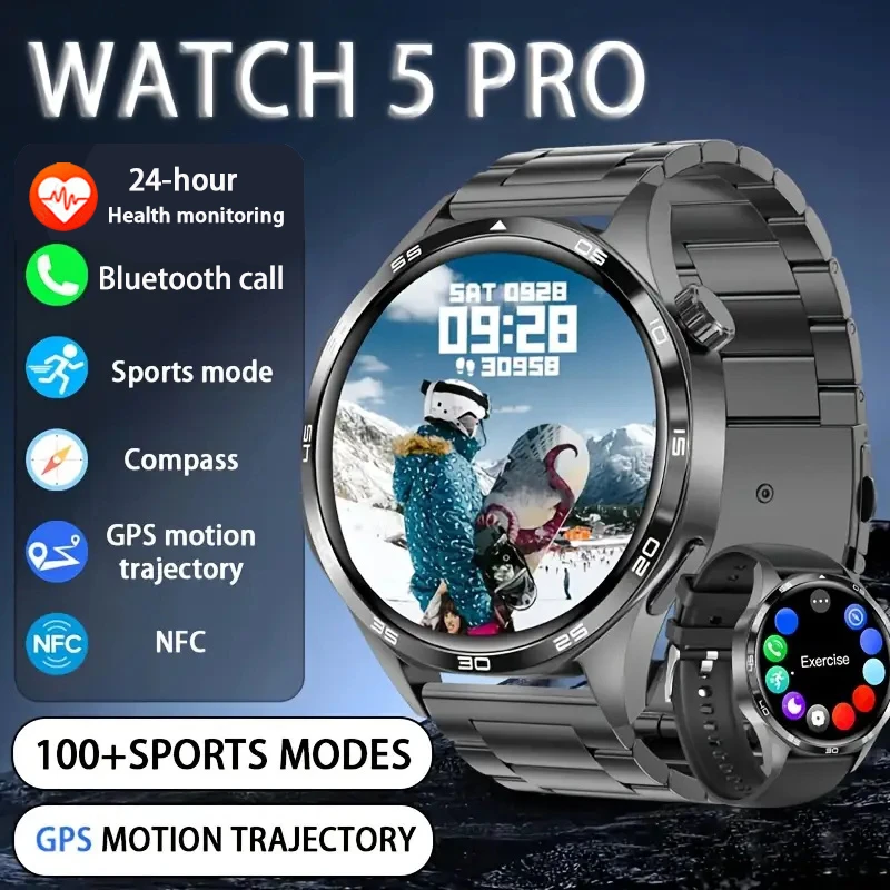 

Для HUAWEI GT5 Pro GPS NFC Смарт-часы Мужчины AMOLED Экран Смарт-часы Сердечный ритм Bluetooth Вызов IP67 Водонепроницаемые мужские часы 5 Pro