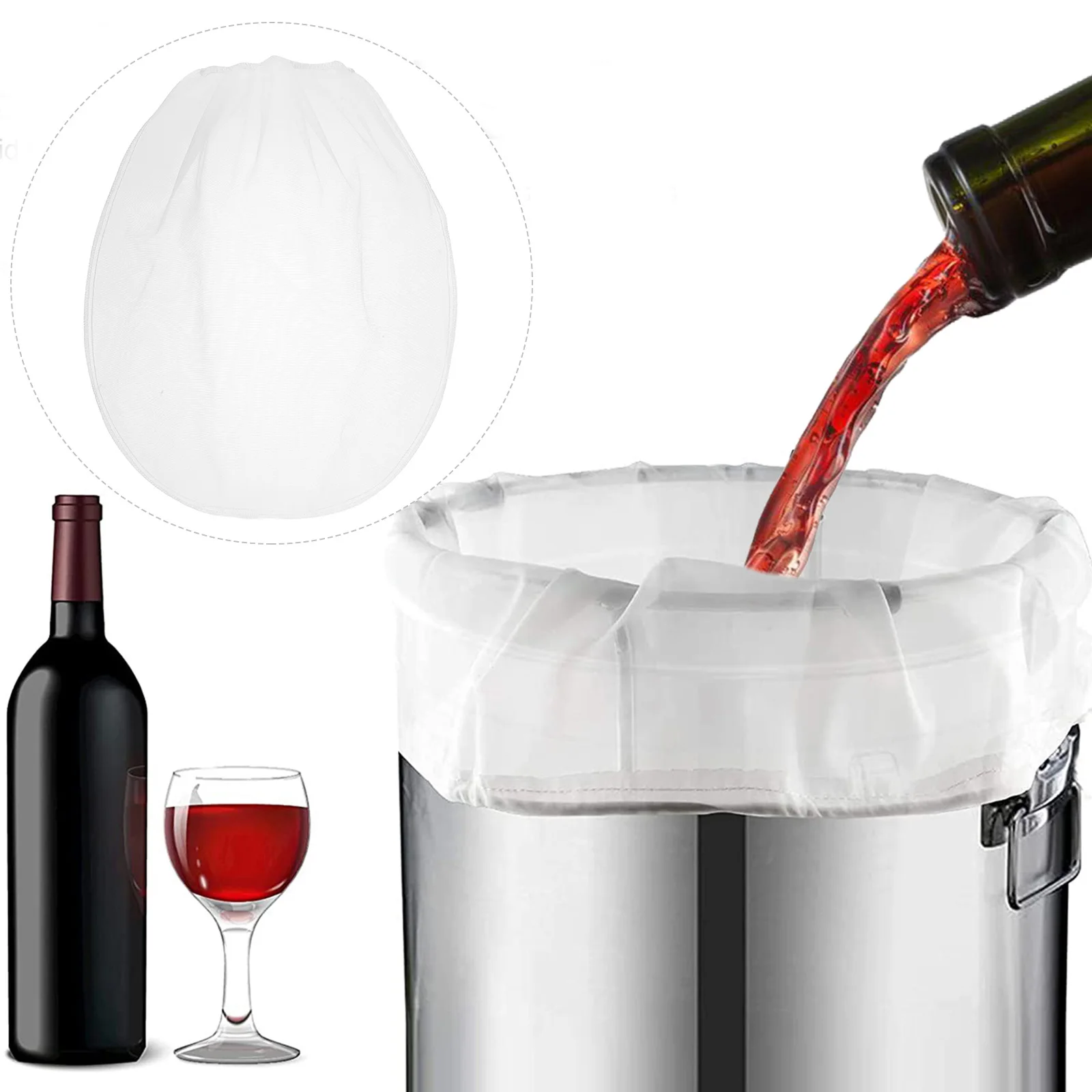 

10Pcs Polyester Nylon Mesh Bag Professional Strainers for Oil Paint Filtering Nylon Mesh Filter Bag Paint Filter