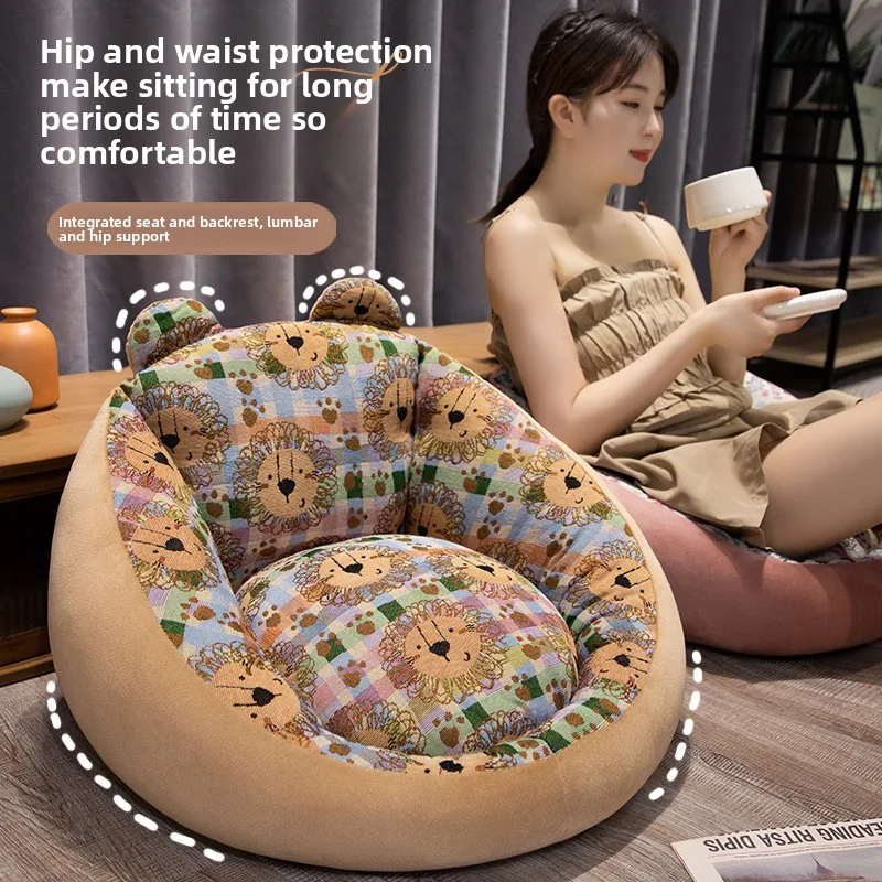 Tatami seat cushion backrest integrated ground reading seat cushion thickened futon lazy sofa seat pier bedroom carpet chair