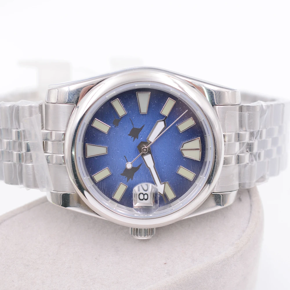 Corgeut 36mm/39mm Orologio automatico da uomo NH35 10ATM Movimento Vetro zaffiro Quadrante luminoso verde