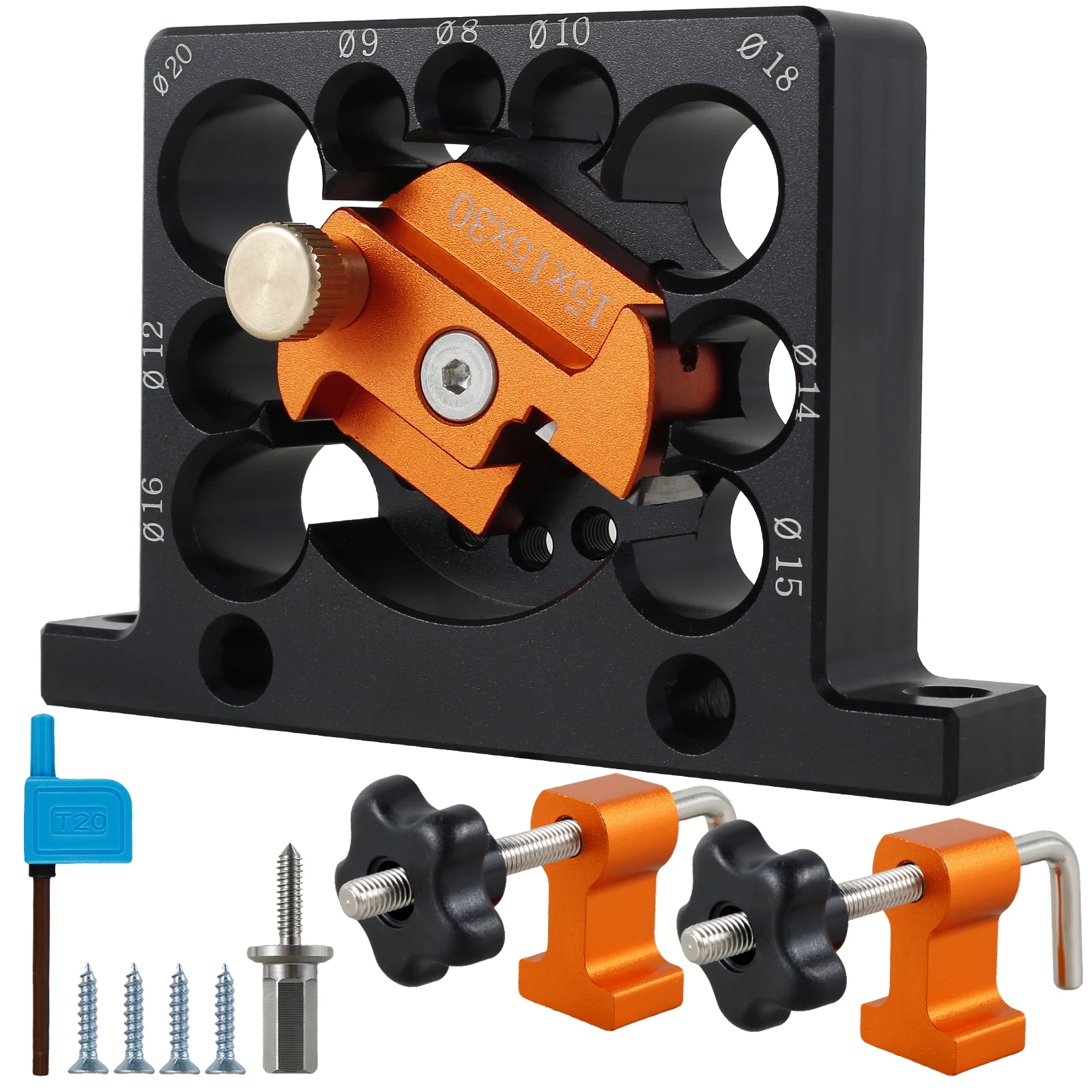 Dowel Maker Jig Kit Adjustable Dowel Maker Cutter 9 Holes Aluminum Alloy Electric Drill Milling Dowel Round Bar Auxiliary Tool