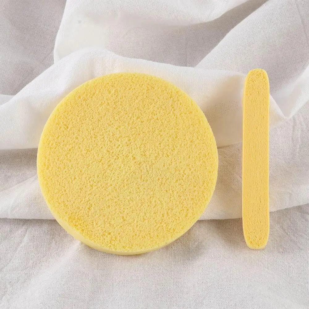 Remove Cosmetic 12PCS Wash Mat Compressed Face Cleansing New Foam Sponge Puff Yellow Stick