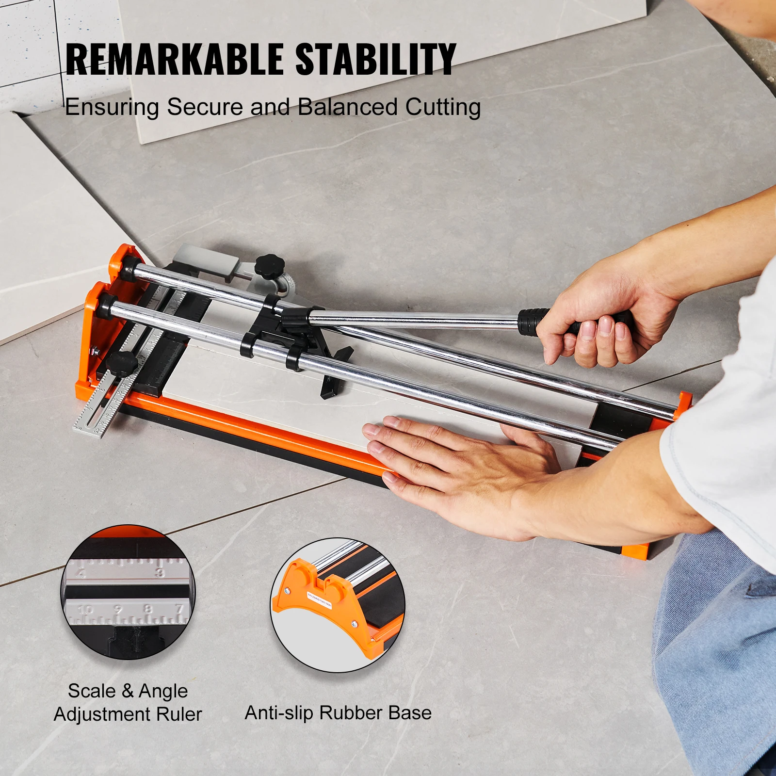 VEVOR Manual Tile Cutter Porcelain Ceramic Tile Cutter Infrared Positioning Double Rails Floor Cutter Professional Hand Tool