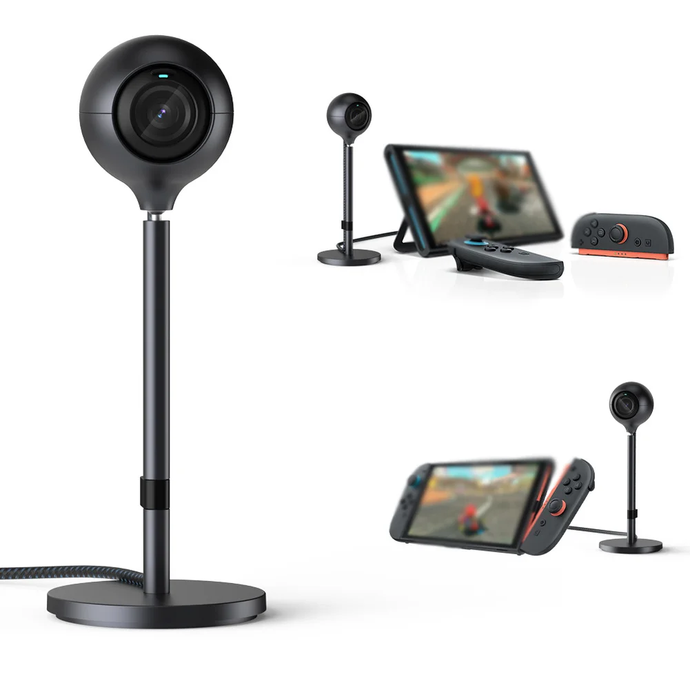 

New 1080P Camera HD Webcam For Switch 2: Adjustable View Adjustable Orientation Black Anti-Slip Base Replace Parts