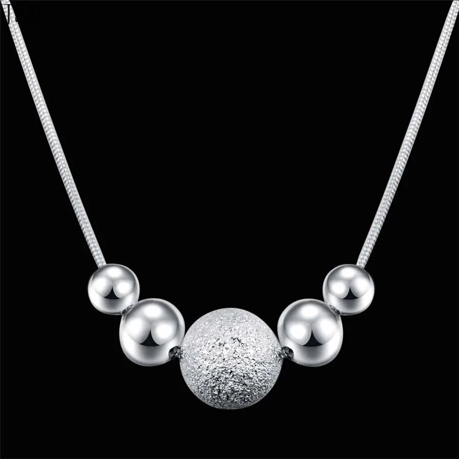 Charms wedding 925 Sterling silver new cute lady bead women necklace jewelry fashion pendant