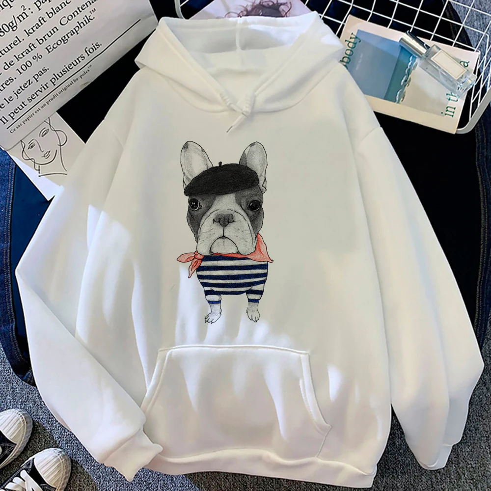 French Bulldog hoodies women 90s harajuku japanese Pullover sweater female vintage sweatshirts