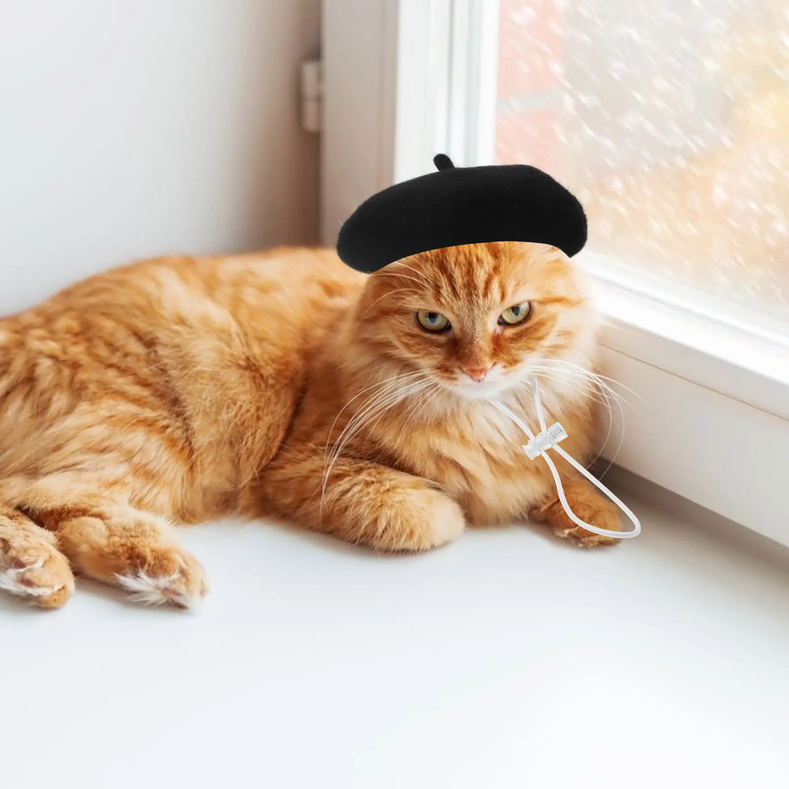 

Pet Beret Hat For Dogs Cats Adjustable Party Costume Accessory Lightweight Pet Headwear Birthday Carnival Cosplay Cap Dog