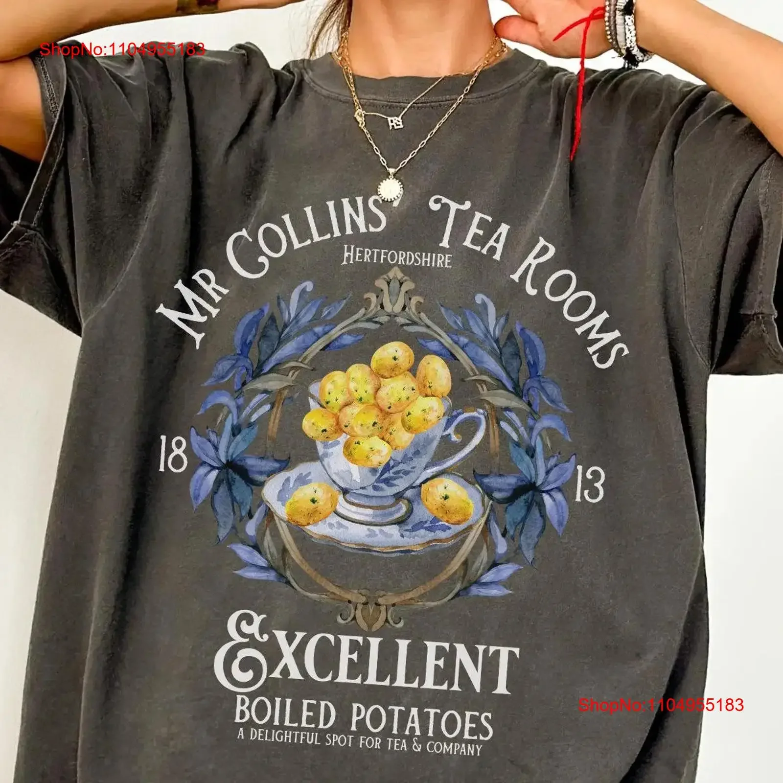 

What Excellent Boiled Potatoes Pride And Prejudice Jane Austen T Shirt Mr Darcy s Potato Barely Tolerable Collins vintage