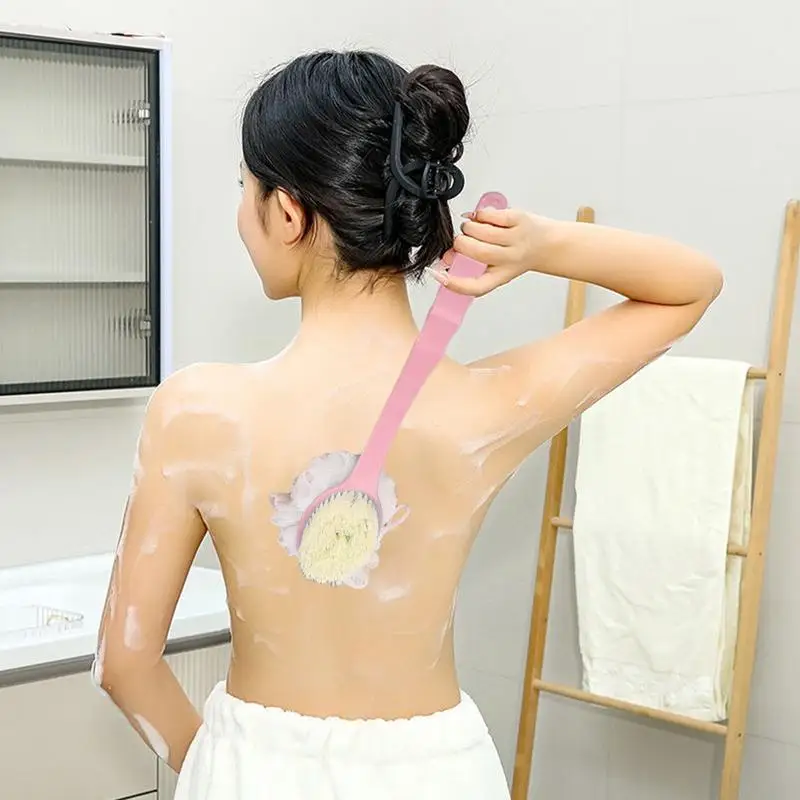 角質除去シャワーマッサージスクレーパー、ボディバスブラシ、泥バックスクラバー、パフ、クリーン、グレー