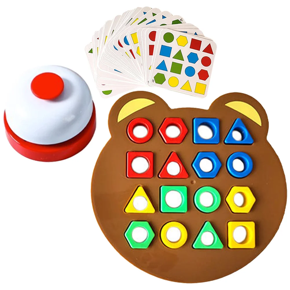 เกมกระดานรูปทรงเรขาคณิต 1 ชุดสำหรับเด็กวัยหัดเดิน ของเล่นเพื่อการศึกษาการจับคู่สี กิจกรรมการเรียงลำดับสำหรับเด็กอายุ 1-3 ปี ต้นวัย