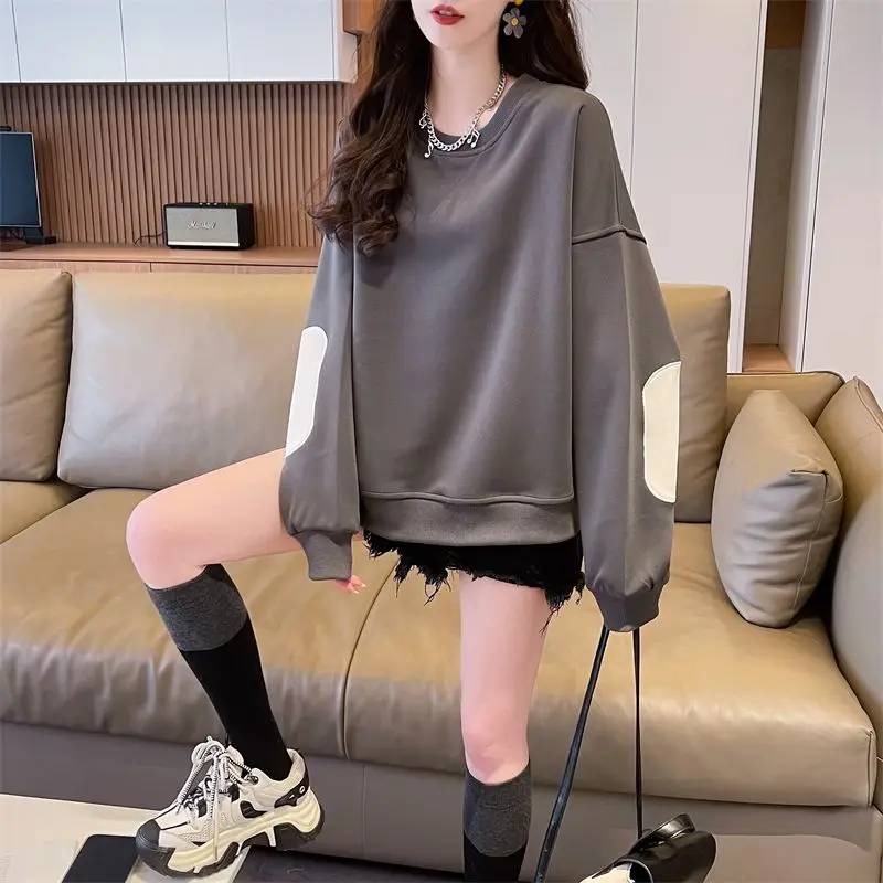 

Женский пуловер, топ, высокое качество, одинаковая новинка, тренд 2025 года, дропшиппинг, спортивные винтажные женские толстовки с круглым вырезом 90-х годов