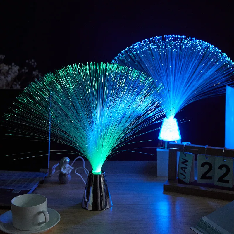 7 colori lampada in fibra ottica USB cielo stellato luce LED luce da tavolo luminosa decorazione creativa per le vacanze per la casa/Bar/caffè Decor