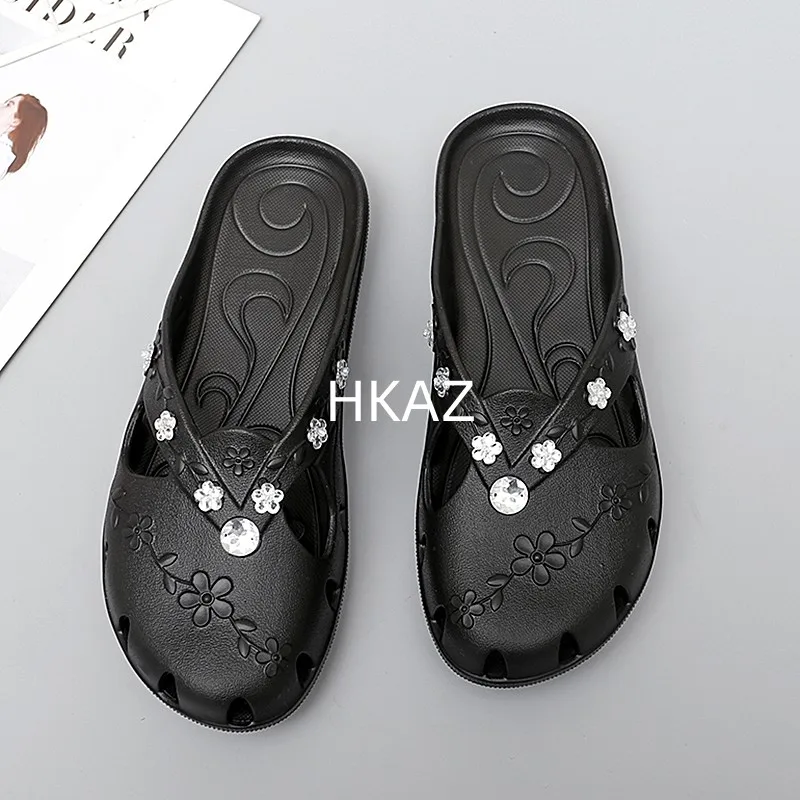 Slippers Women Fashion Breathable Outdoor Platform Baotou Women Jelly Slippers Indoor House Beach Roma Hole Shoes New In Summer