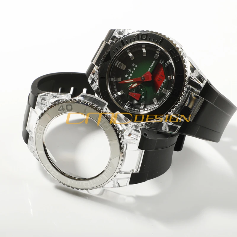 rolx-style-transparent-watch-case-rubber-strap-compatible-with-ga-2100-ga-2110-ga-b2100-watch-part-replacement