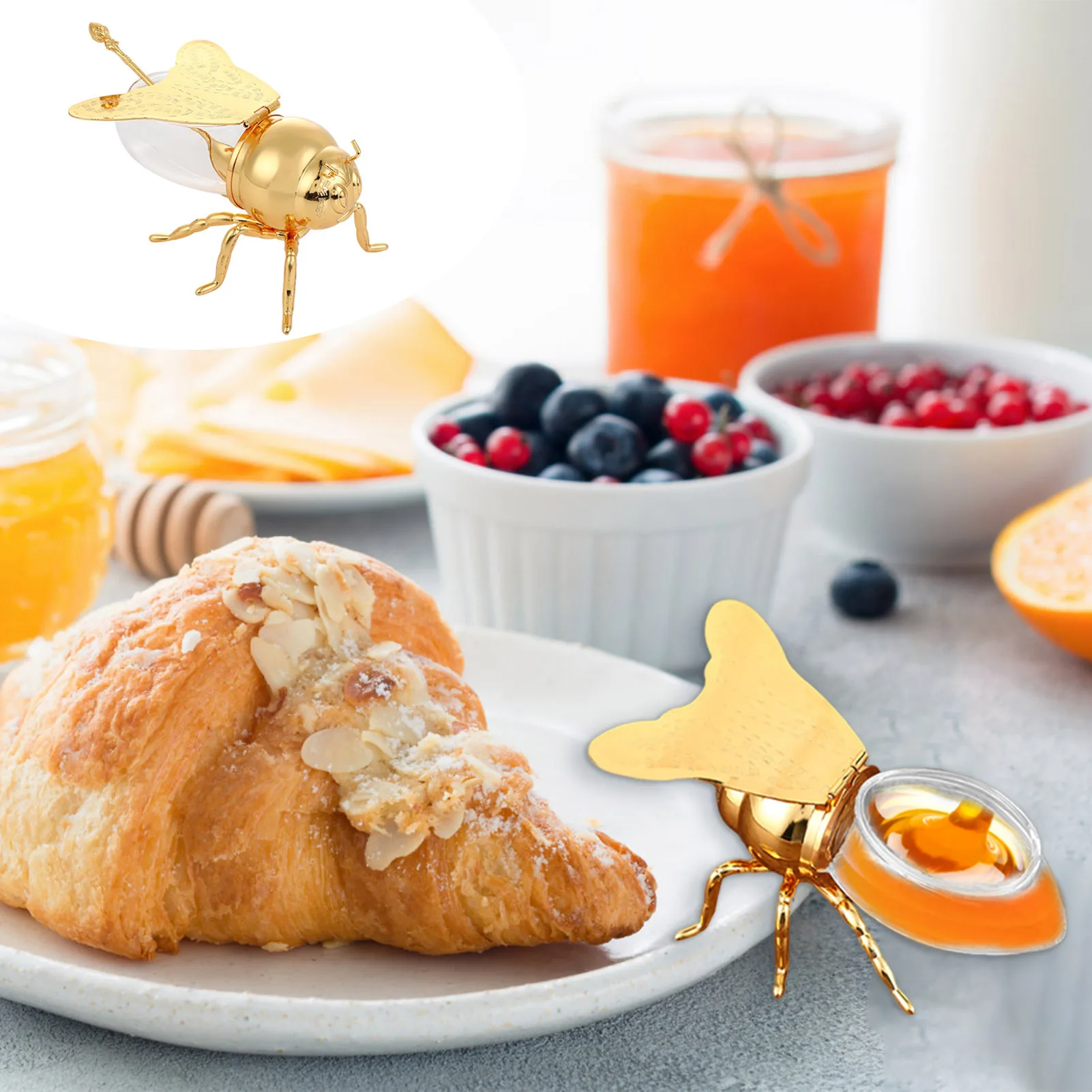 

Light Luxury Spice Jar Creative Bee Shaped Transparent Seasoning Jar For Salt Sugar Monosodium Glutamate Honey Kitchen Accessory