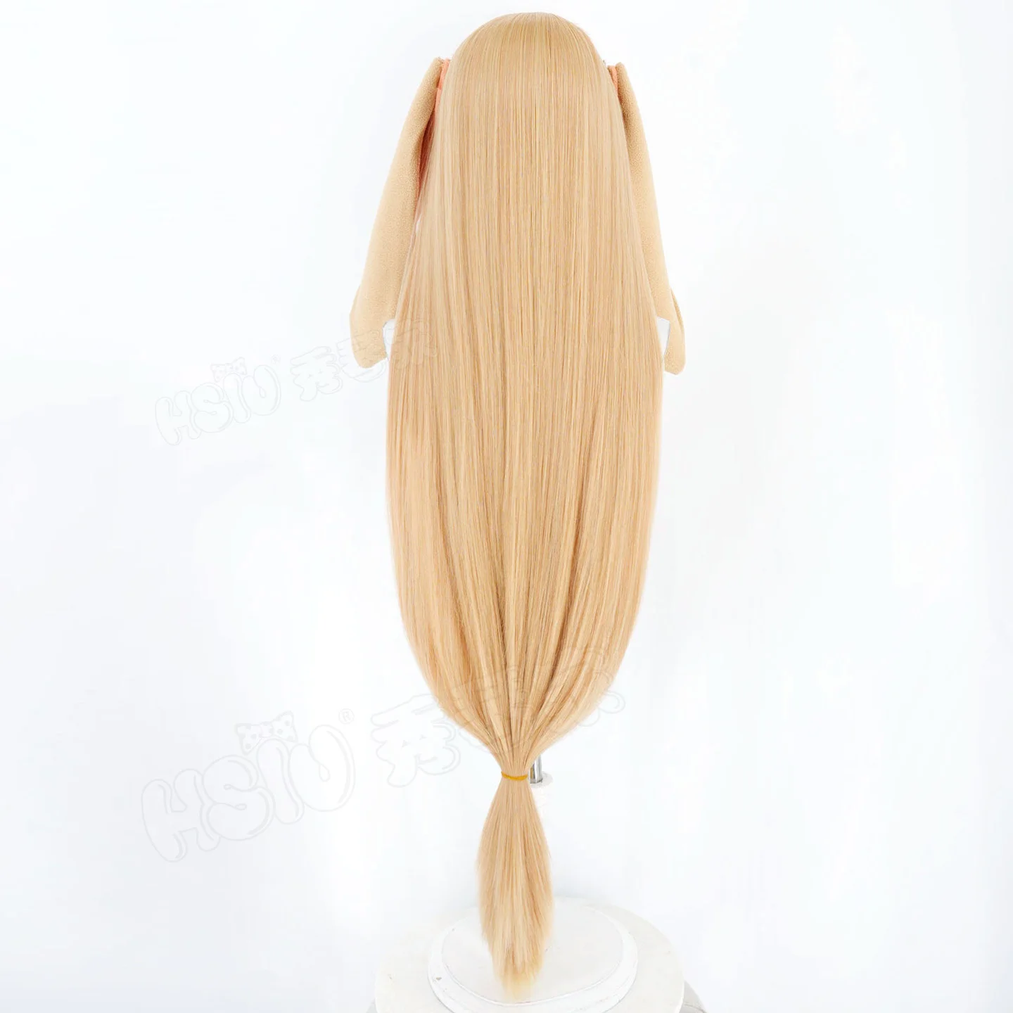 Anime Kaguya Cosplay Perücke, orange lange Perücke mit Ohrhaar-Accessoires für Halloween-Party, Erwachsene, Frauen, Männer, Rollenspiel-Requisiten