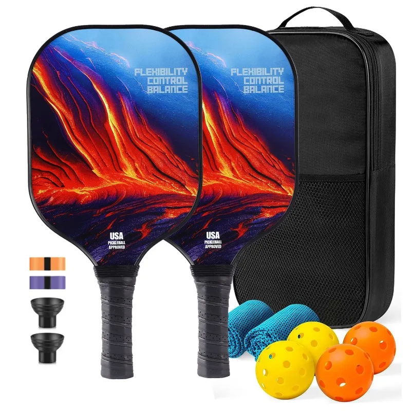 Pickleball المجاذيف USAPA المعتمدة مجموعة مضارب العسل الأساسية 4 كرات غطاء المضرب المحمولة حمل حقيبة طقم هدايا داخلي في الهواء الطلق