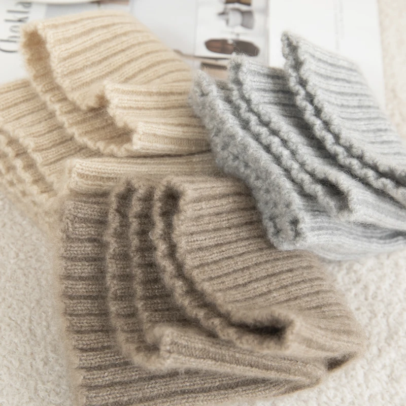 Protège-jambes moulés de première ligne pour femmes, protège-chevilles tricotés en pur cachemire, accessoires de mode chauds et confortables pour l'automne et l'hiver