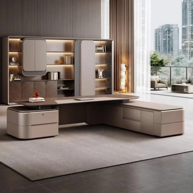 Top luxury modern office desks and workstations Computer Table pliante Room desks I L study Desk Tables cabinet Office Furniture