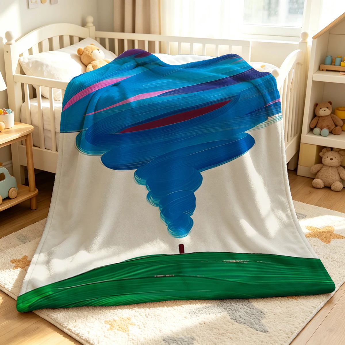 Color Wind Flannel Blanket Warm Soft Halloween Christmas Couch Warm Cozy Decorative Decor Gift for All Season
