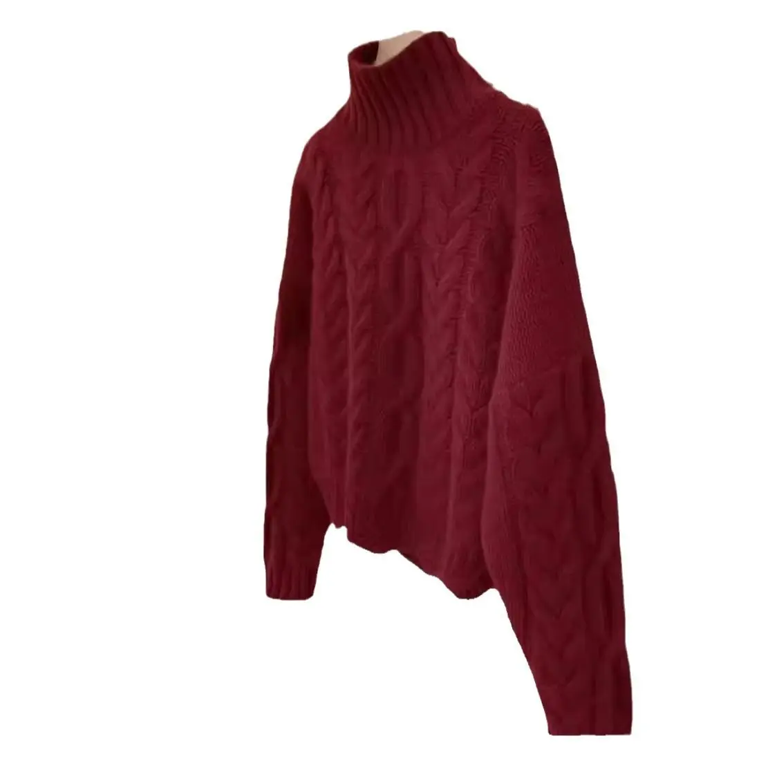 레트로 터틀넥 여성 솔리드 컬러 스웨터 여성 루즈 캐주얼 통근 가을, 겨울 캐주얼 두꺼운 스웨터베이스