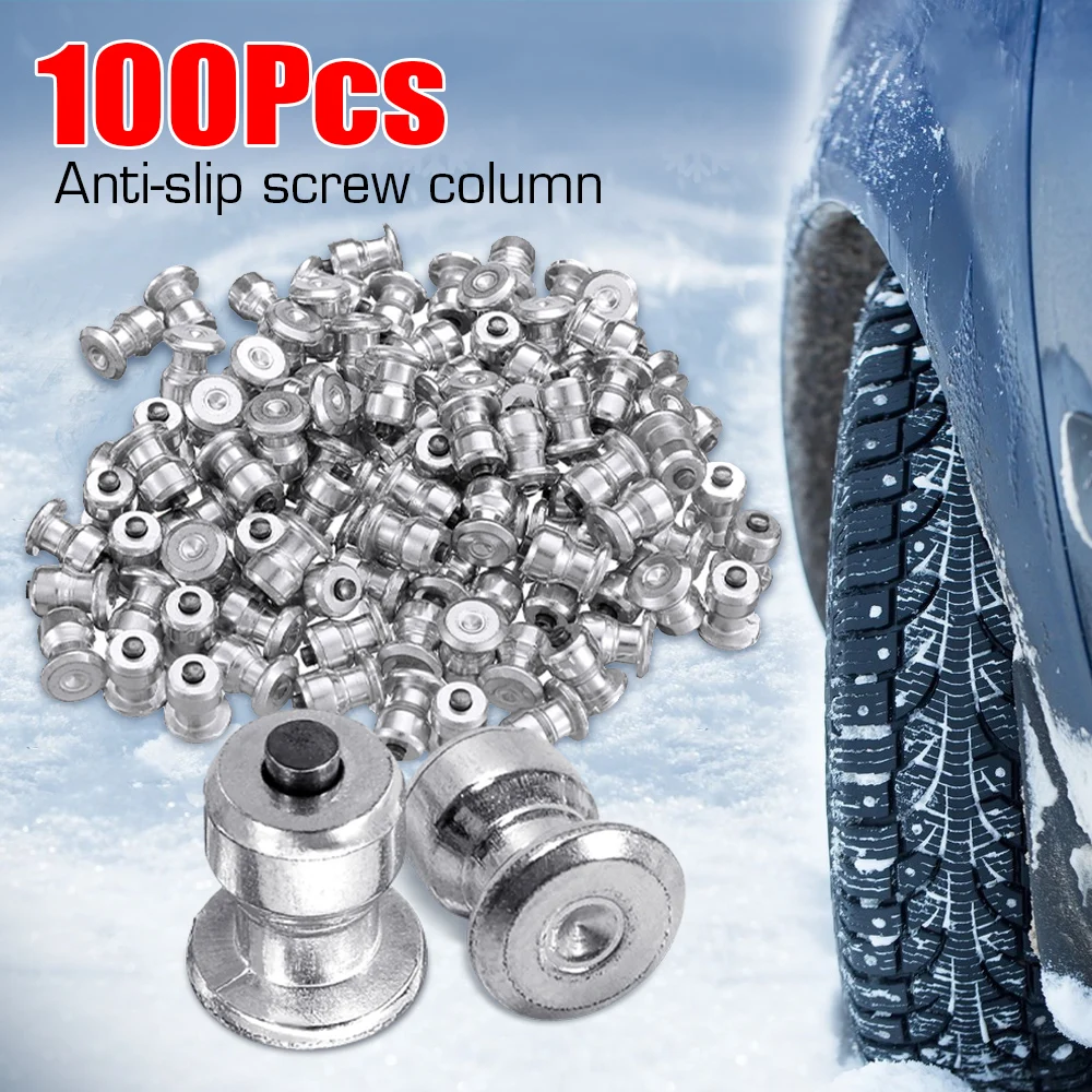 100/200/500Pcs Car Tire Anti Slip Nails Snow Spikes Wheel Tyre Snow Chains Studs for Shoes Atv Motorcycle Car Tires Studs Screw